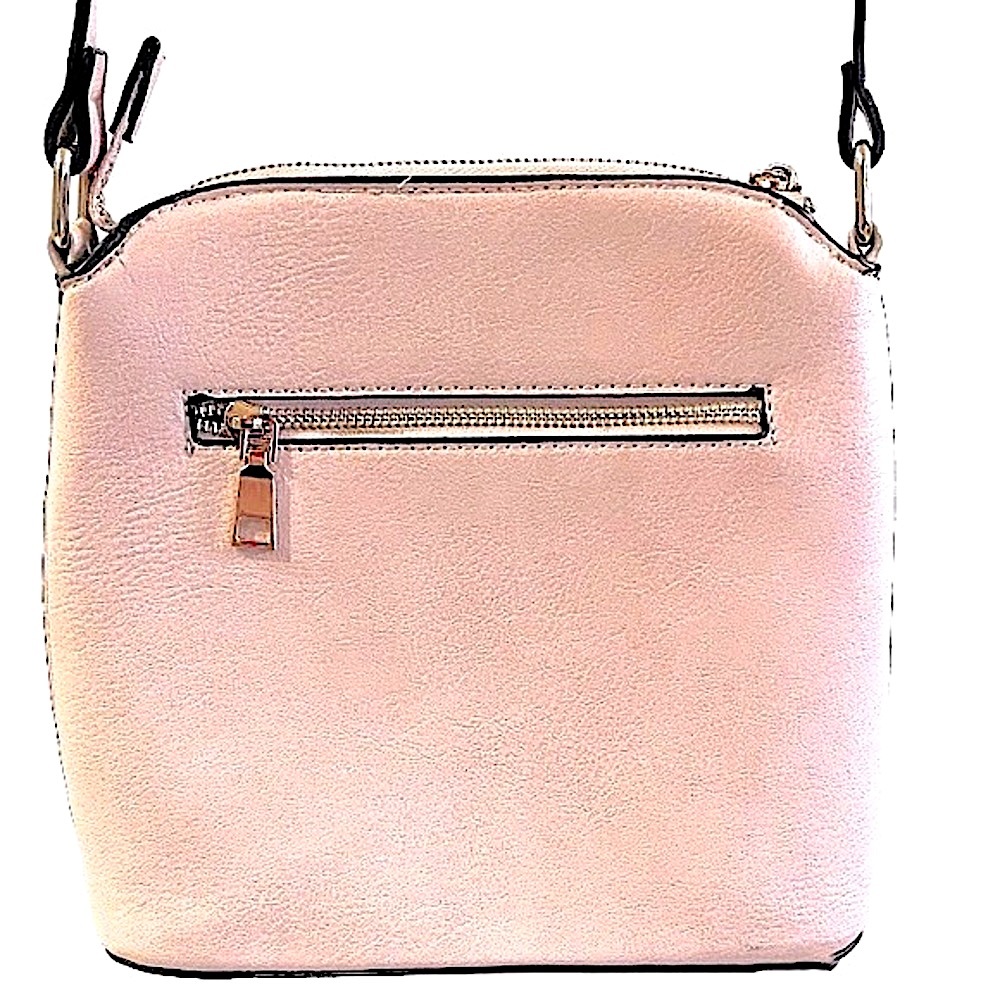 Pink blush colored faux leather crossbody bag - Picture 2 of 6
